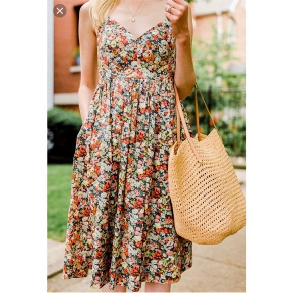 J Crew Lace-up back dress Liberty® Thorpe floral - 4 - Picture 3 of 10